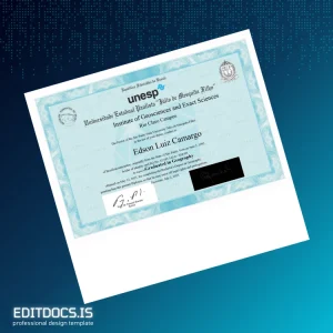 Editable Brazil São Paulo State University Júlio de Mesquita Filho Bachelor of Science in Geography Template Page Preview - EditDocs