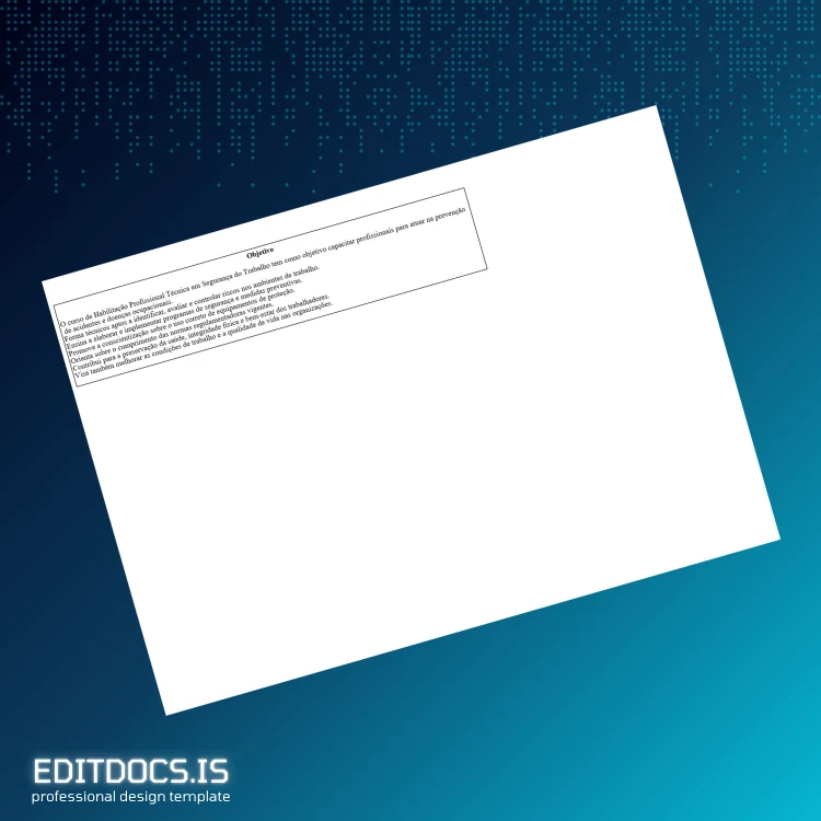 Editable Brazil Senac São Paulo Technical Certificate in Work Safety Template page 2 Page Preview - EditDocs