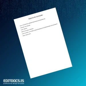 Editable Brazil Sua Instituição Medical Diploma Page Preview - EditDocs