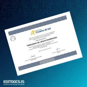 Editable Brazil Universidade Cruzeiro do Sul Bachelor of Education in Pedagogy Template Page Preview - EditDocs