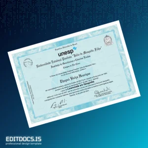 Editable Brazil Universidade Estadual Paulista _Júlio de Mesquita Filho_ Bachelor of Geography Degree Certificate Page Preview - EditDocs