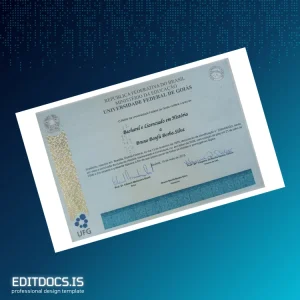 Editable Brazil Universidade Federal de Goiás Bachelor of Arts in History Template Page Preview - EditDocs