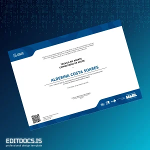 Editable Brazil Universidade Federal do Rio Grande do Sul Technical Diploma in Community Health Agent Page Preview - EditDocs