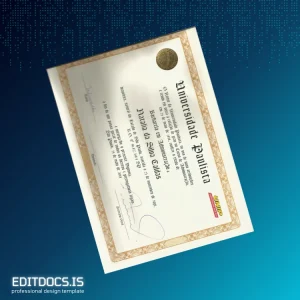 Editable Brazil Universidade Paulista Bachelor of Administration Diploma Template Page Preview - EditDocs