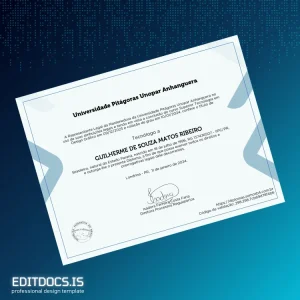 Editable Brazil Universidade Pitágoras Unopar Anhanguera Tecnólogo em Design Gráfico Diploma Page Preview - EditDocs