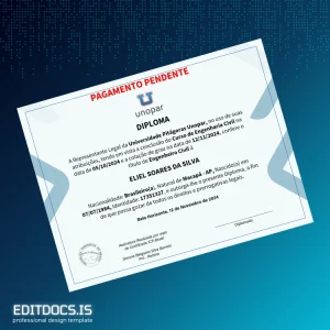 Editable Brazil Universidade Pitágoras Unopar Bachelor of Civil Engineering Template Page Preview - EditDocs