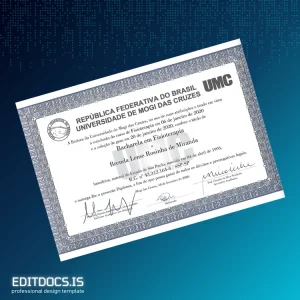 Editable Brazil Universidade de Mogi das Cruzes Bachelor of Science in Physiotherapy Template Page Preview - EditDocs