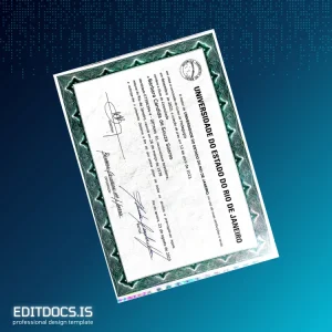 Editable Brazil Universidade do Estado do Rio de Janeiro Bachelor of Education Diploma Page Preview - EditDocs