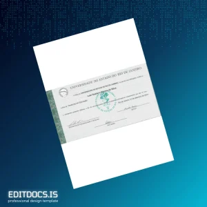 Editable Brazil Universidade do Estado do Rio de Janeiro Doctorate in Education Template Page Preview - EditDocs