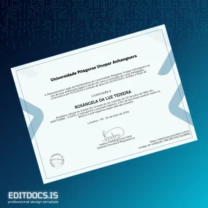 Editable Brazil University Pitágoras Unopar Anhanguera Bachelor of Pedagogy Diploma Page Preview - EditDocs