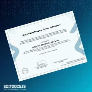 Editable Brazil University Pitágoras Unopar Araponguera Superior Technology in Real Estate Diploma Template Page Preview - EditDocs