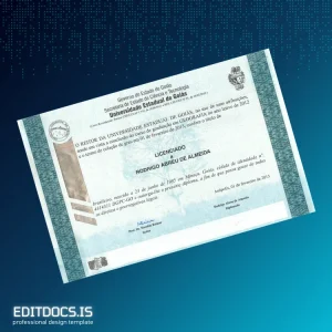 Editable Brazil University of Goiás Bachelor of Geography Diploma Page Preview - EditDocs