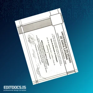 Editable Brazil University of the State of Santa Catarina Bachelor of Education Degree Template Page Preview - EditDocs