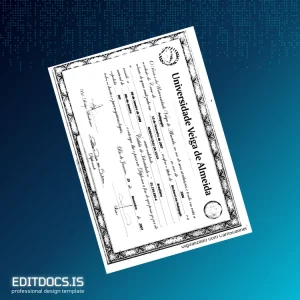 Editable Brazil Veiga de Almeida University Bachelor in Education Template Page Preview - EditDocs