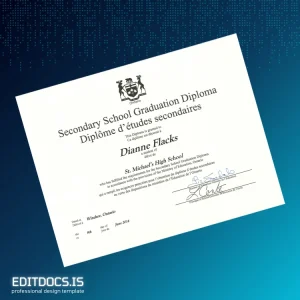 Editable Canada St. Michael's High School High School Diploma Template Page Preview - EditDocs