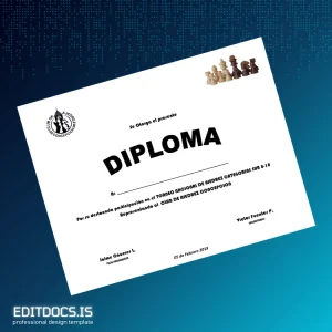 Editable Chile Club de Ajedrez Concepción Diploma Template Page Preview - EditDocs