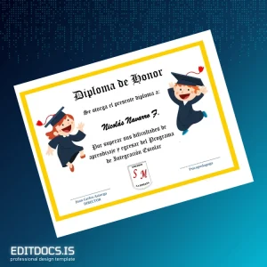 Editable Chile Colegio La Pintana Honor Diploma Template Page Preview - EditDocs