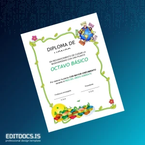 Editable Chile Diploma of Honor in Recognition of Caring for Biodiversity Page Preview - EditDocs