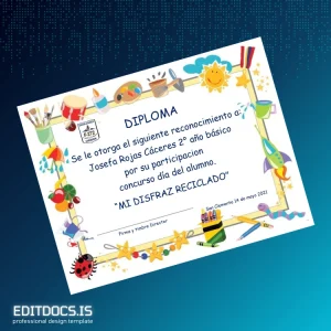 Editable Chile Escuela Básica F-272 Chequén Diploma Certificate Page Preview - EditDocs