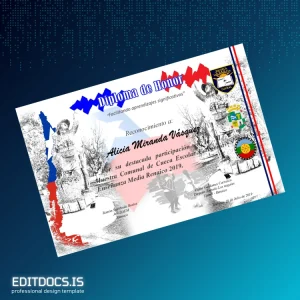 Editable Chile Escuela Los Nogales Diploma of Honor Template Page Preview - EditDocs