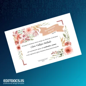 Editable Chile Iglesia Misionera Pentecostal Concepción Diploma Template Page Preview - EditDocs