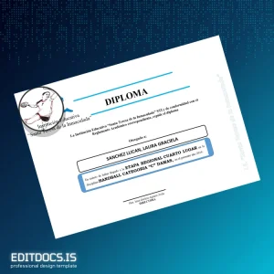 Editable Chile Santa Teresa de la Inmaculada High School Diploma in Handball Page Preview - EditDocs