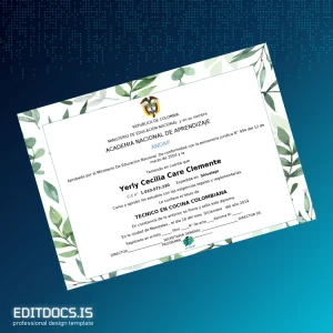 Editable Colombia Academia Nacional de Aprendizaje Técnico en Cocina Colombiana Template Page Preview - EditDocs