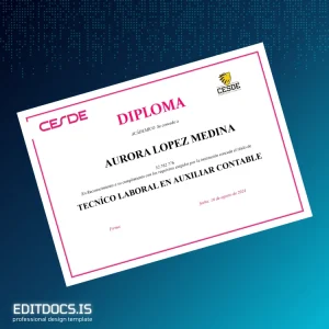 Editable Colombia CESDE Technician in Accounting Diploma Template Page Preview - EditDocs