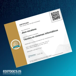 Editable Colombia Capacitacte para el empleo Técnico en Sistemas Informáticos Diploma Page Preview - EditDocs
