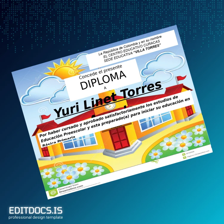 Editable Colombia Centro Educativo Curacas Preschool Education Diploma page 6 Page Preview - EditDocs