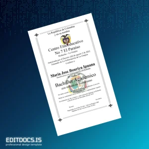 Editable Colombia Centro Etnoeducativo No 7 El Paraiso High School Diploma in Ecotourism Page Preview - EditDocs