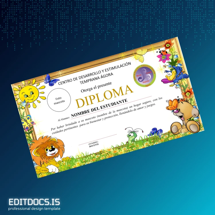 Editable Colombia Centro de Formación Diplomado en Cuidado de Mascotas Page Preview - EditDocs