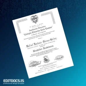 Editable Colombia Colegio Eduardo Cote Lamus Bachelor of Academic Studies Template Page Preview - EditDocs