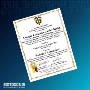 Editable Colombia Colegio Francisco Javier Matiz Bachiller Académico Template Page Preview - EditDocs