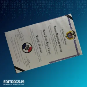 Editable Colombia Colegio República de Panamá Bachelor Academic Certificate Page Preview - EditDocs