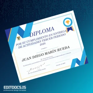 Editable Colombia Diploma for Timely Submission of Activities 2020 Template Page Preview - EditDocs