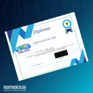 Editable Colombia Disjunior Employee of the Month Diploma Page Preview - EditDocs
