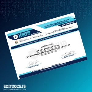 Editable Colombia Ecolvip Ltda Re-Training Operator Technological Media Diploma Page Preview - EditDocs