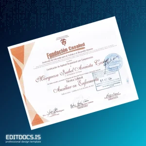 Editable Colombia Fundación Casalud Técnico Laboral Auxiliary in Nursing Template Page Preview - EditDocs