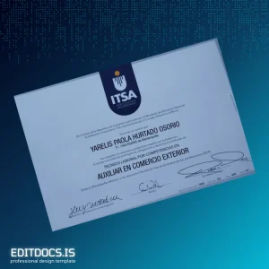 Editable Colombia ITSA Técnico Laboral en Auxiliar en Comercio Exterior Template Page Preview - EditDocs
