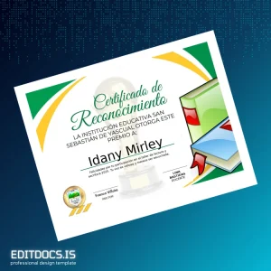 Editable Colombia Institución Educativa San Sebastián de Vascual Football Diploma Template Page Preview - EditDocs