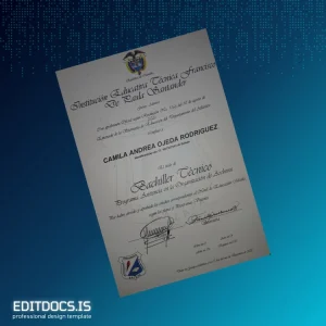 Editable Colombia Institución Educativa Técnica Francisco de Paula Santander Bachiller Técnico in Asistencia en la Organización de Archivos Template Page Preview - EditDocs