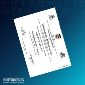 Editable Colombia Instituto Centro de Sistemas S.A.S. Technical Labor Certificate Page Preview - EditDocs