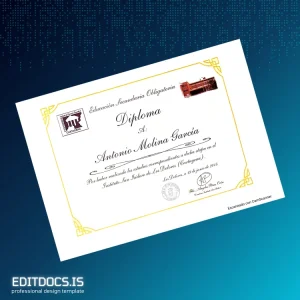 Editable Colombia Instituto San Isidro de Los Dolores High School Diploma Template Page Preview - EditDocs