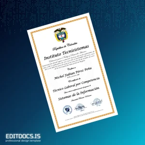 Editable Colombia Instituto Tecnisistemas Técnico Laboral por Competencia in Systems of Information Template Page Preview - EditDocs