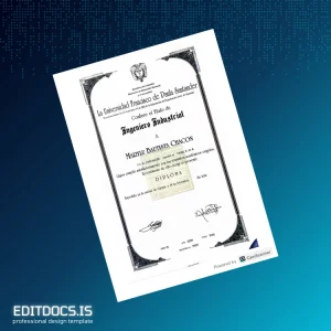 Editable Colombia La Universidad Francisco de Paula Santander Bachelor of Industrial Engineering Template Page Preview - EditDocs