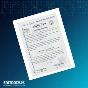 Editable Colombia Leonidas Acuña Educational Institution High School Diploma Page Preview - EditDocs