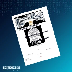 Editable Colombia Manuela Beltrán University Occupational Therapist Diploma Page Preview - EditDocs