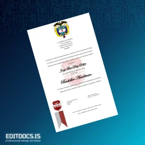 Editable Colombia Marco Fidel Suarez High School Diploma Page Preview - EditDocs