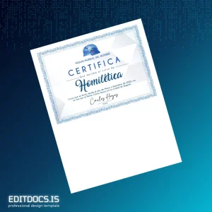 Editable Colombia Pastor Carlos Hoyos Homiletics Course Certificate Template Page Preview - EditDocs